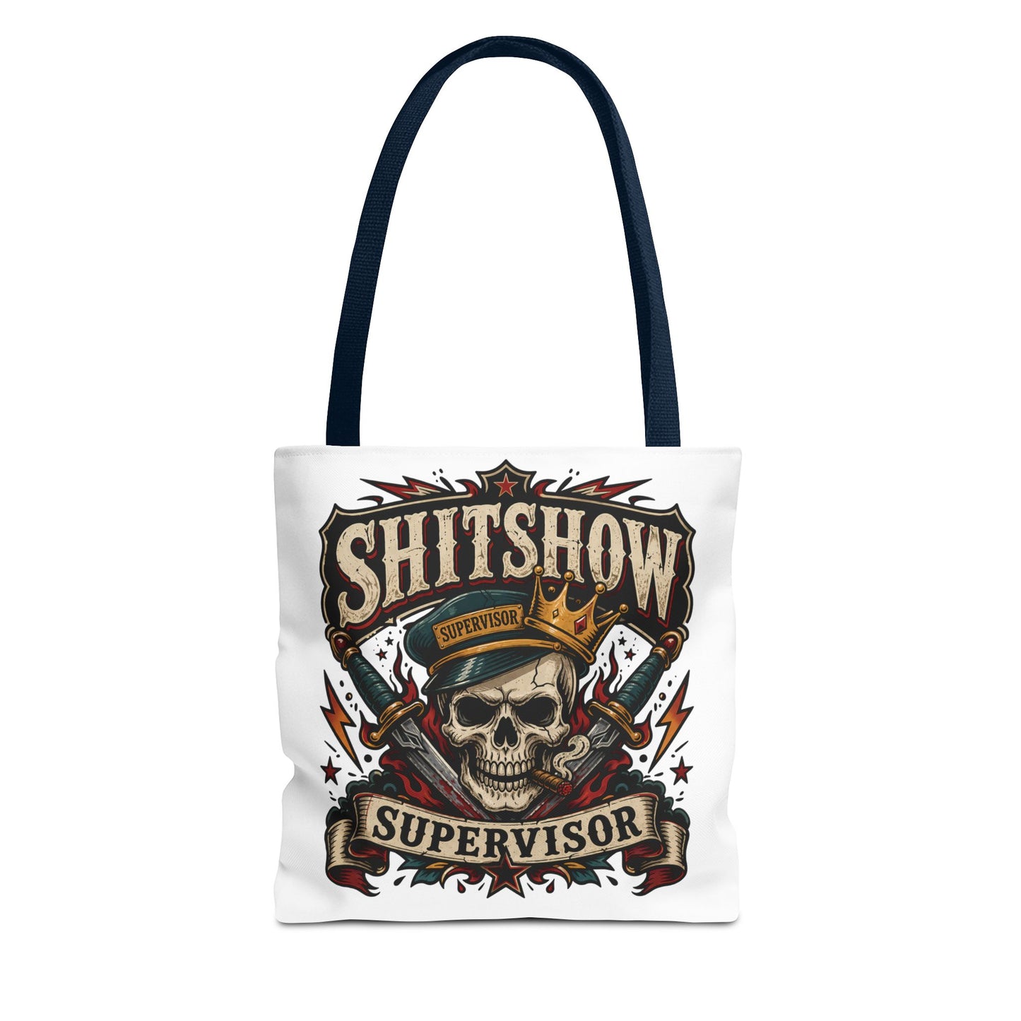 Tote Bag — "Shitshow Supervisor" Skull Graphic Tote