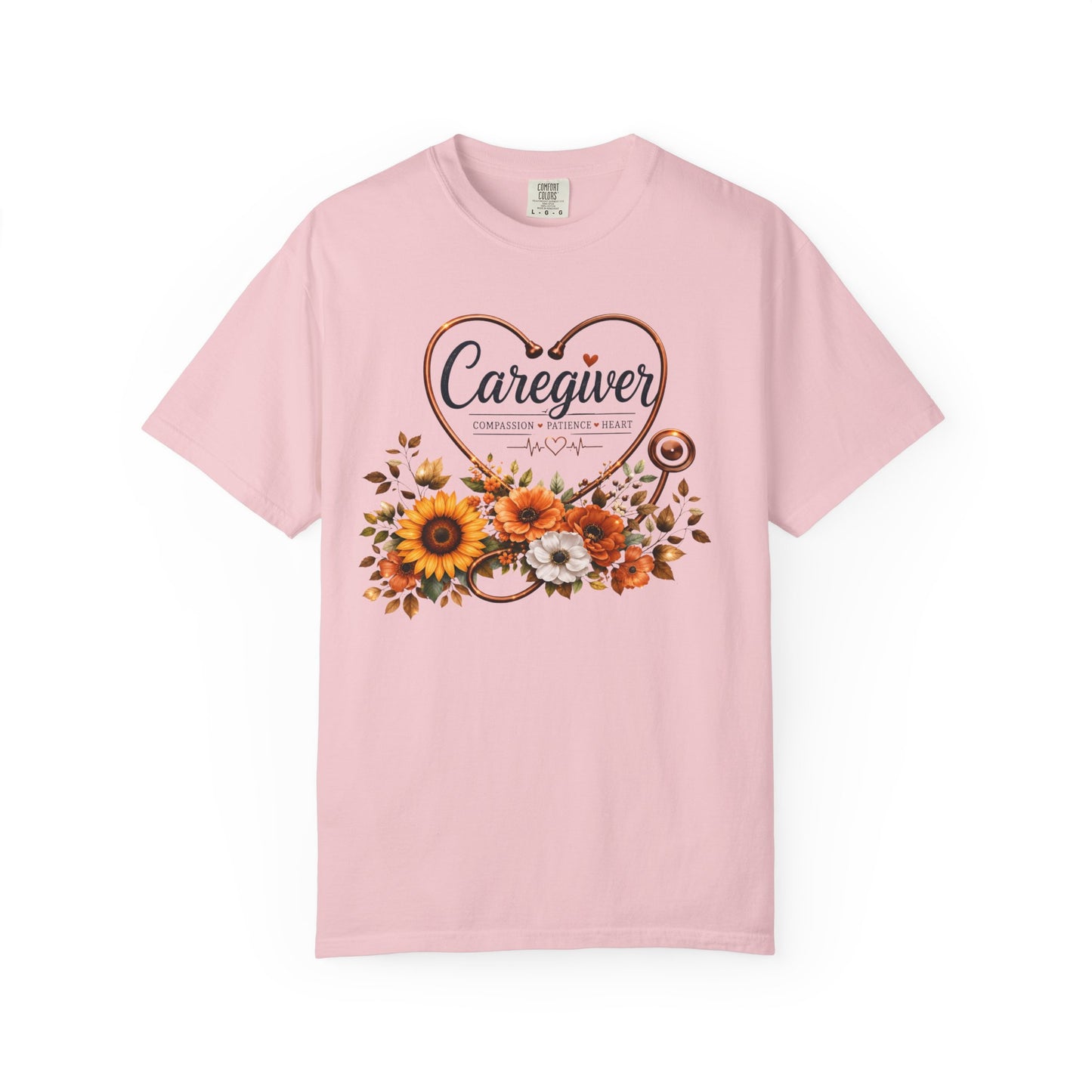 Caregiver Heart Floral T-Shirt