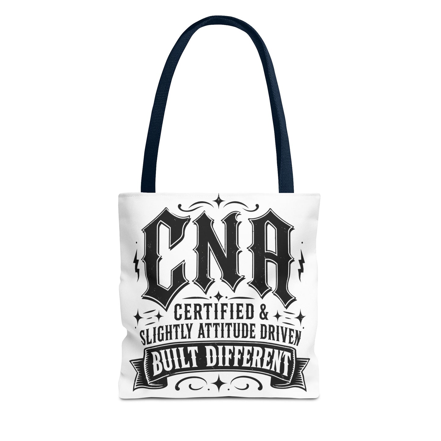 CNA Tote Bag — "Certified & Slightly Attitude Driven" Built Different Nurse Gift