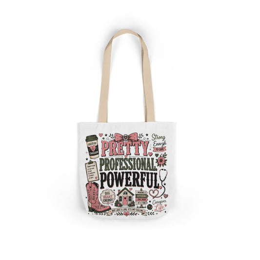 Pretty Professional Powerful Canvas Tote — home Health Care Feminine Empowerment Work Bag