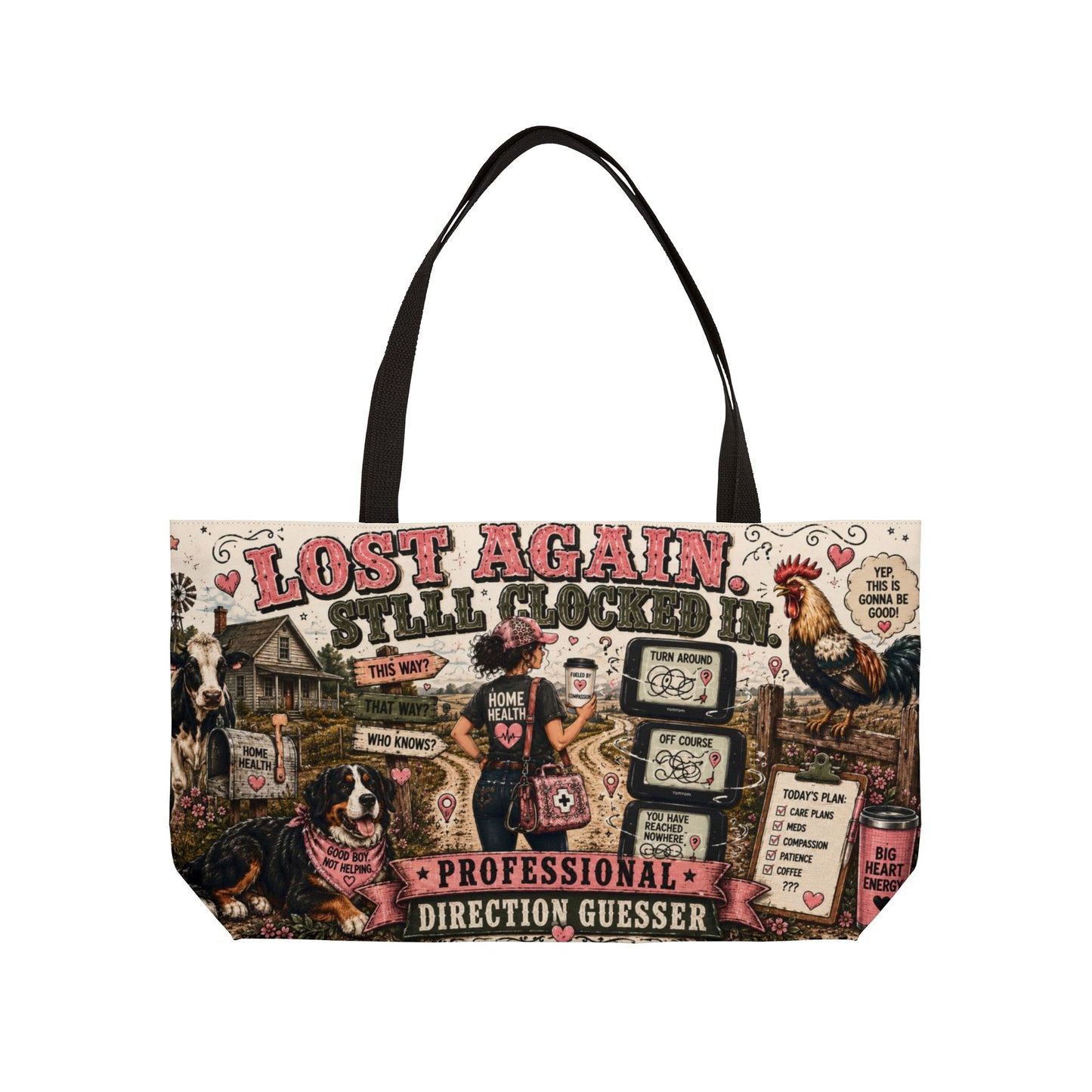Home Health Care — "Lost Again Still Lookin'" Funny Road-Trip Travel Tote