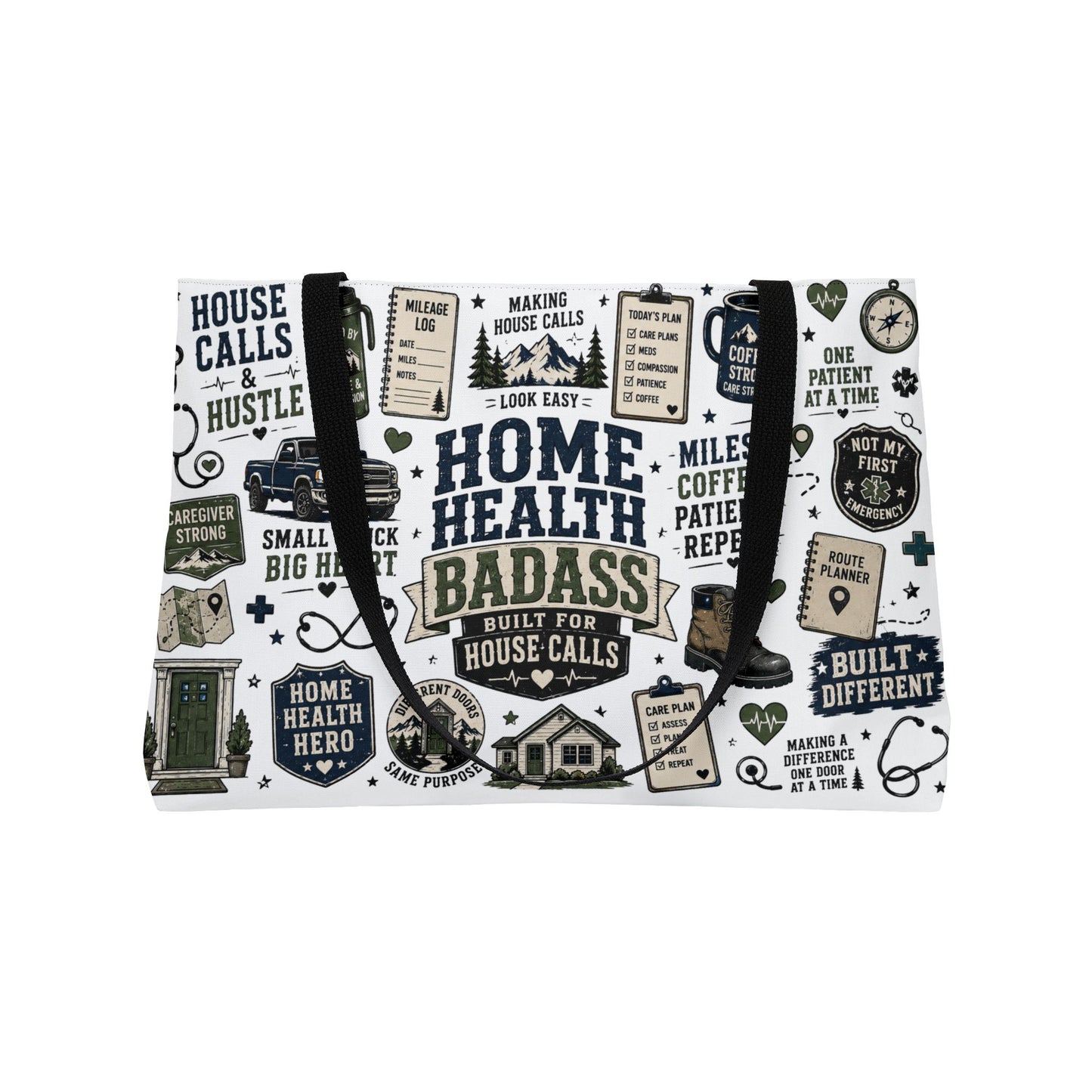 Home Health Tote Bag — "Home Health Care Badass" Nurse Weekender Tote
