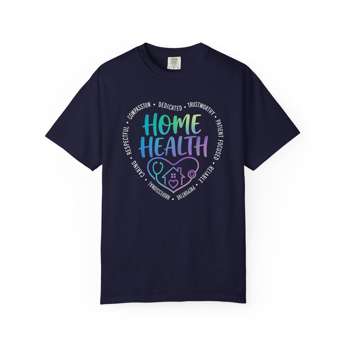 Home Health T-Shirt — Caregiver Heart Stethoscope Tee