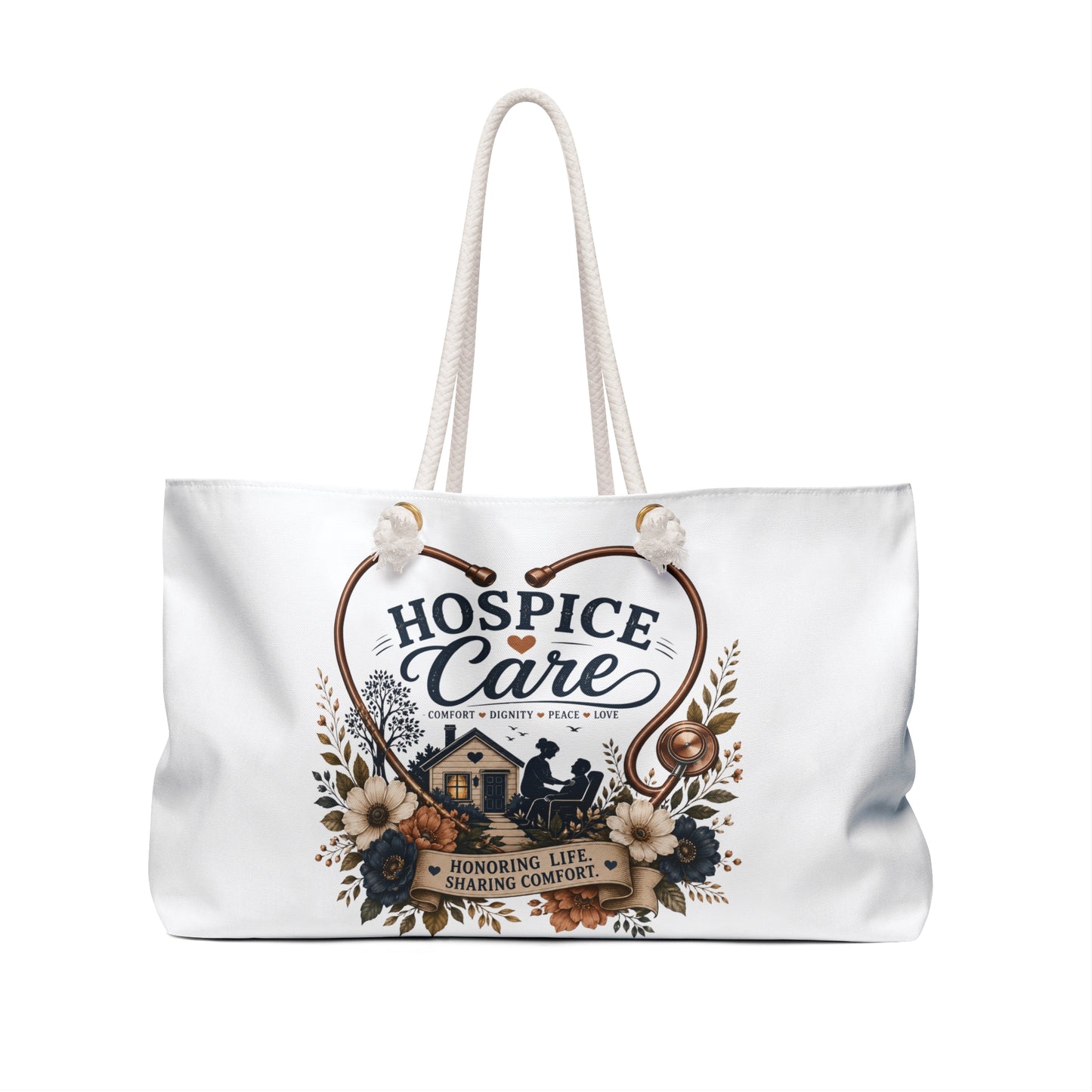 Hospice Care Weekender Bag — 'Honoring Life, Sharing Comfort' Travel Tote