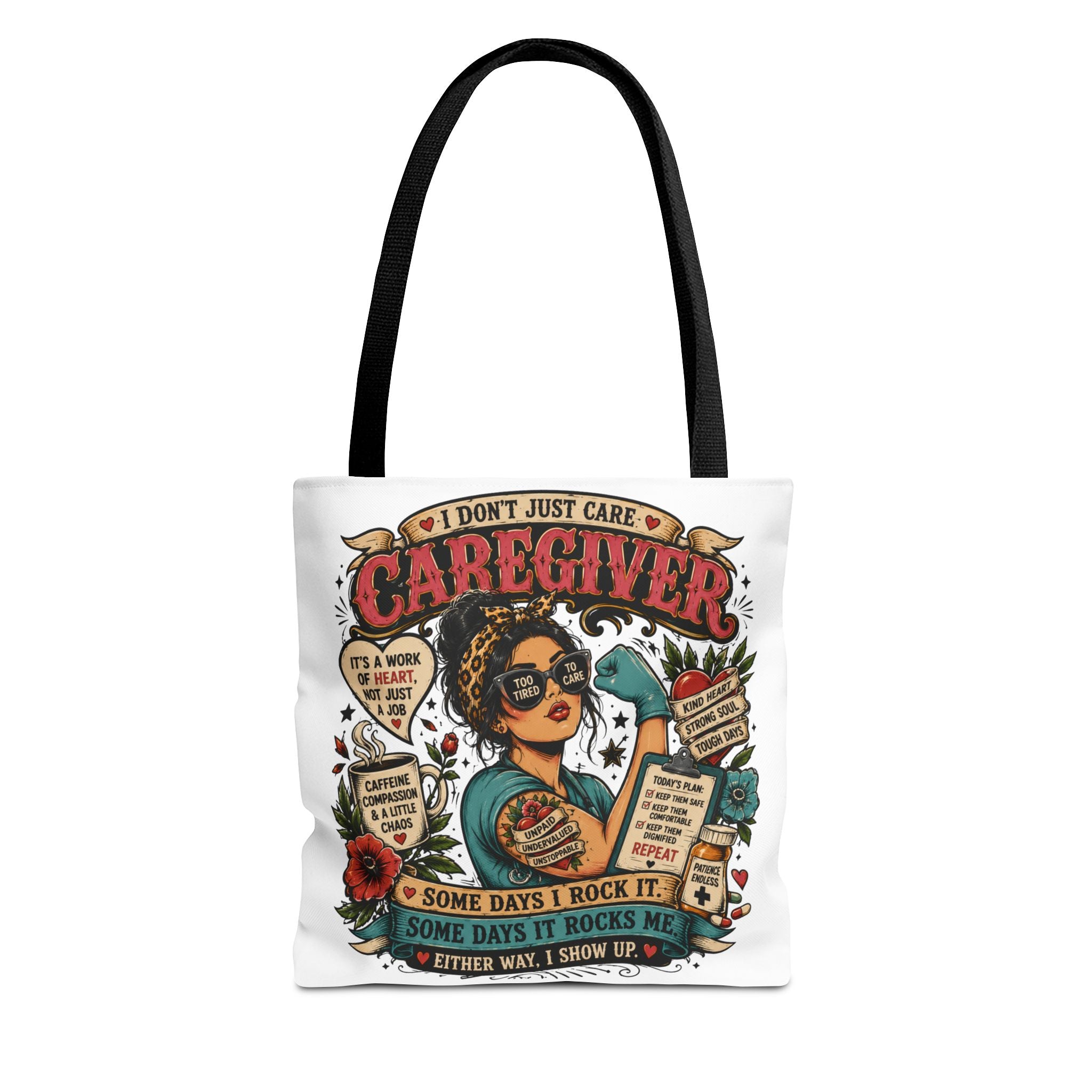 Caregiver Tote Bag – Retro  Caregiver Gift with 'I Don’t Just Care'