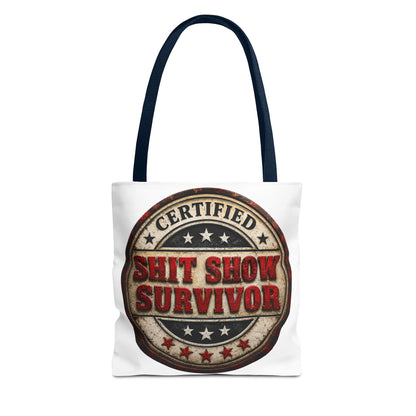Tote Bag — "Certified Shit Show Survivor" Vintage Badge Tote
