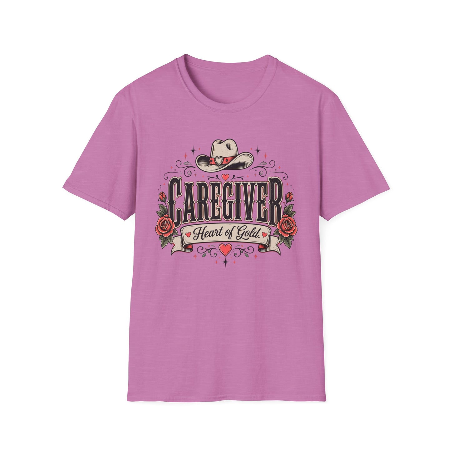 Caregiver T-Shirt — “Heart of Gold” Western Floral Design