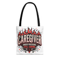 Caregiver Tote Bag — "Under Pressure, Still Caring" Flame Design