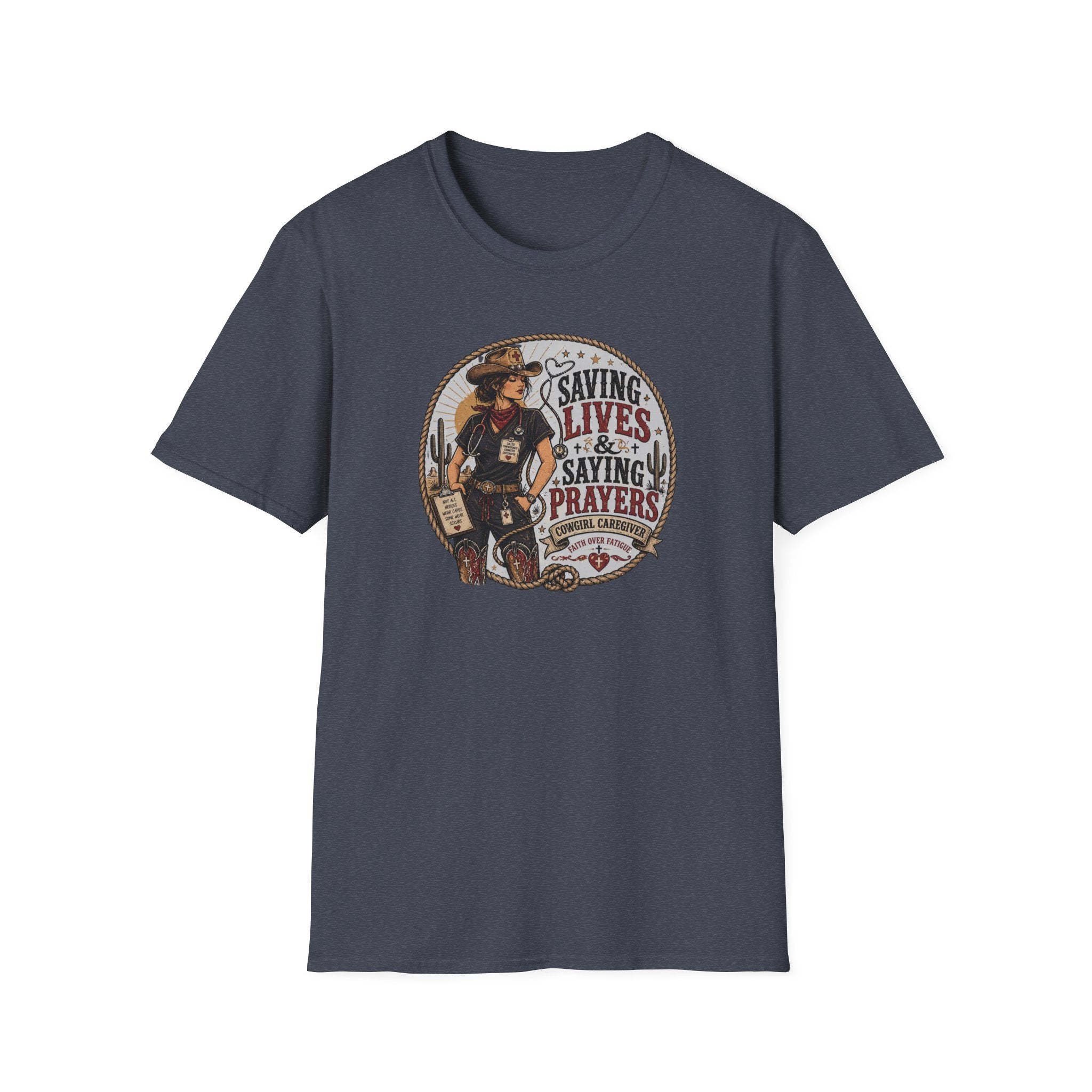 "Saving Lives & Saying Prayers" Vintage Rescue Tee