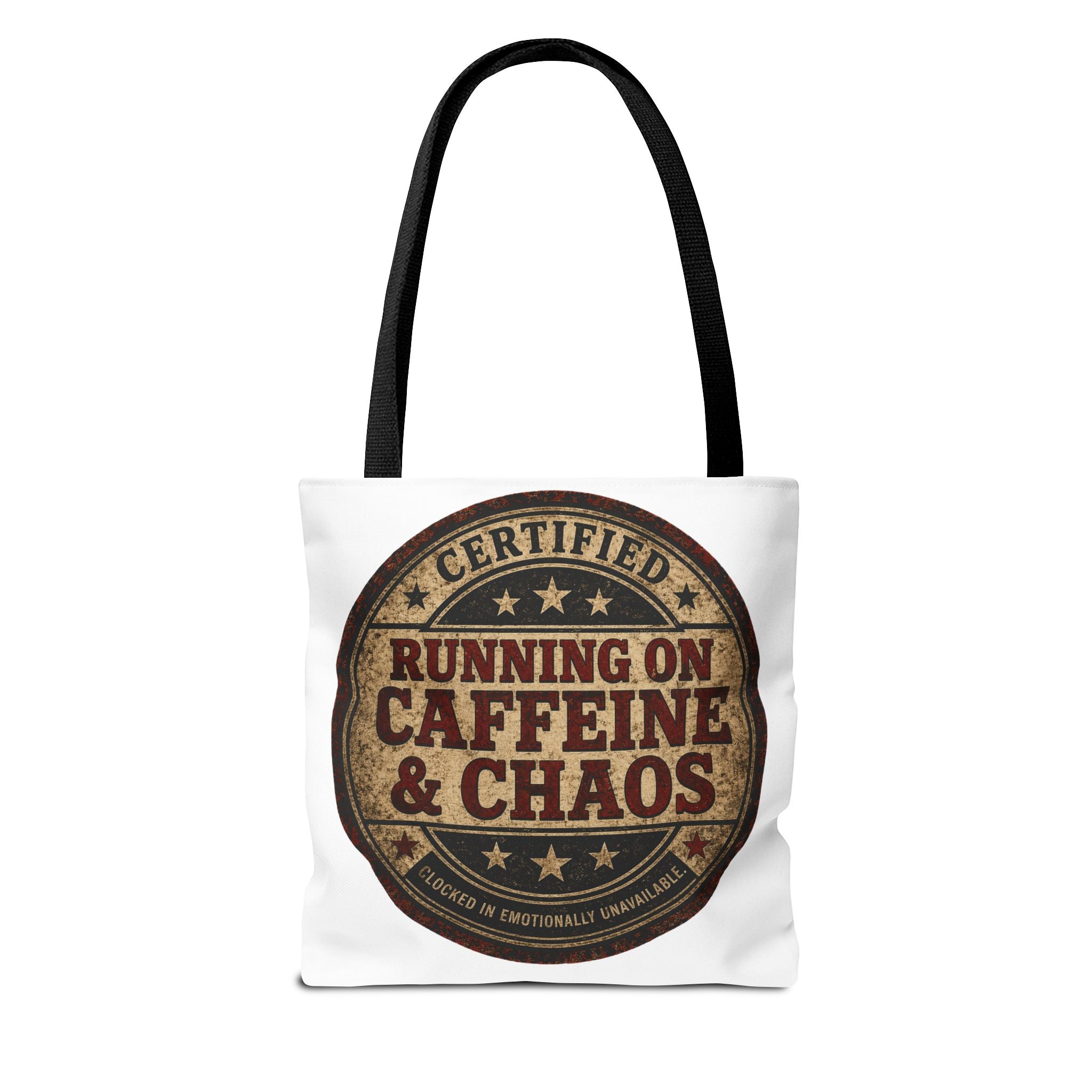 Running on Caffeine & Chaos Tote Bag