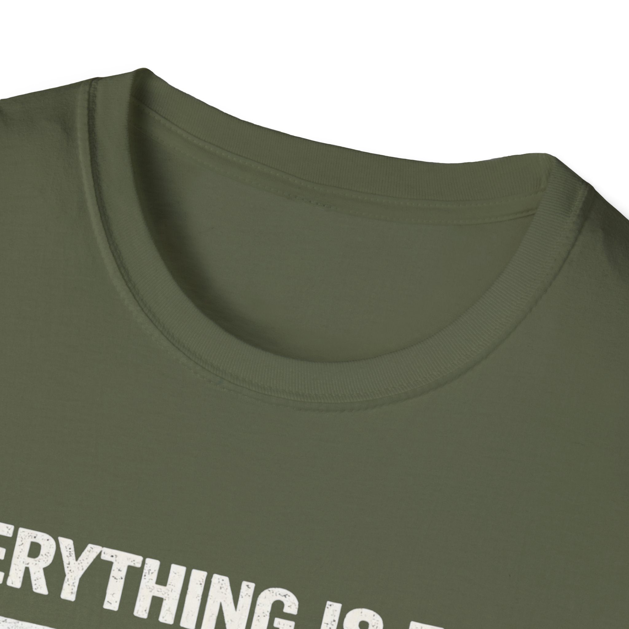 Minimalist 'Everything Is Fine' White Tee — Subtle Irony Graphic T-Shirt
