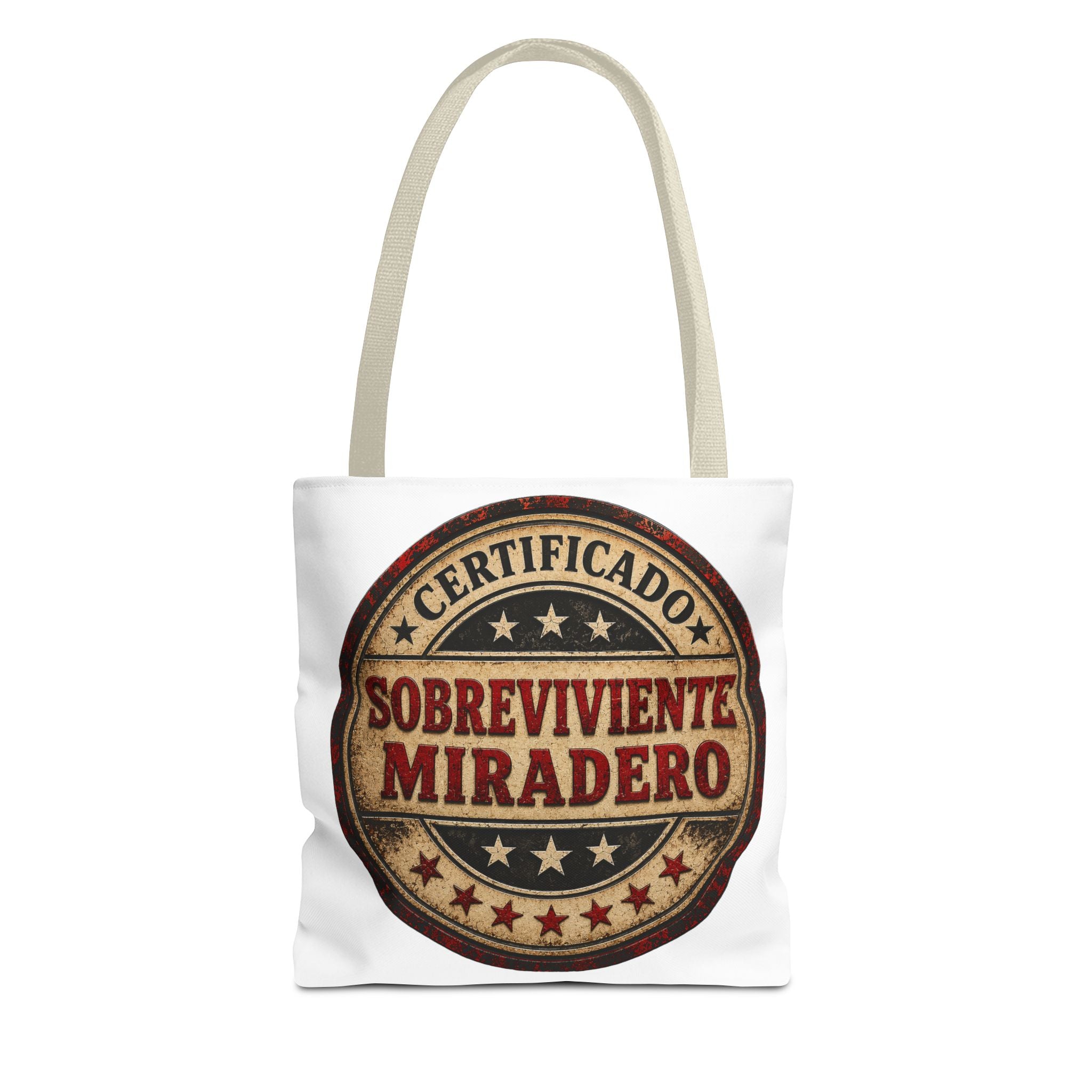 Certified 'Sobreviviente Miradero' Tote Bag — Vintage Badge Spanish Survivor Tote