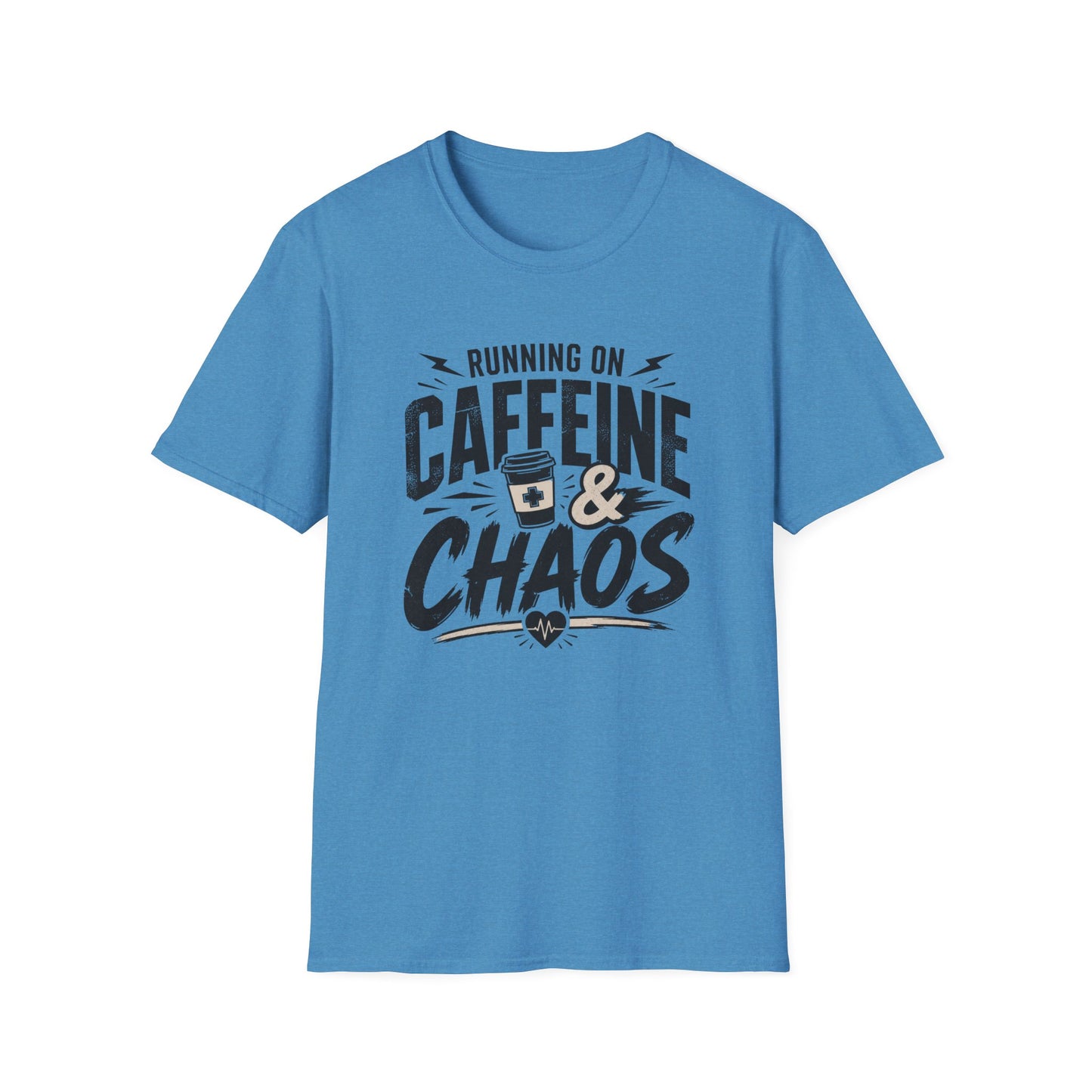 Caffeine & Chaos T-Shirt — "Running on Caffeine & Chaos" Funny Coffee Tee