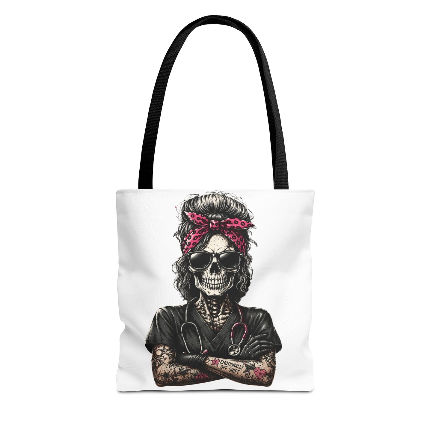 Skull Nurse Tote Bag – Goth Medical  Canvas Tote with Bandana