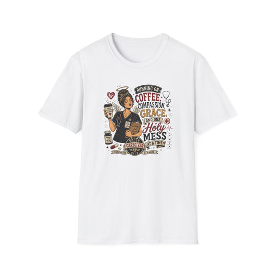 T-Shirt — 'Drink More Coffee, Compassion, Grace' Christian