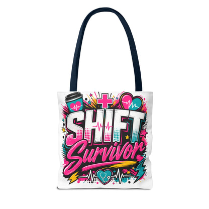 Tote — "Shift Survivor" Nurse Shift Work Graphic Tote Bag