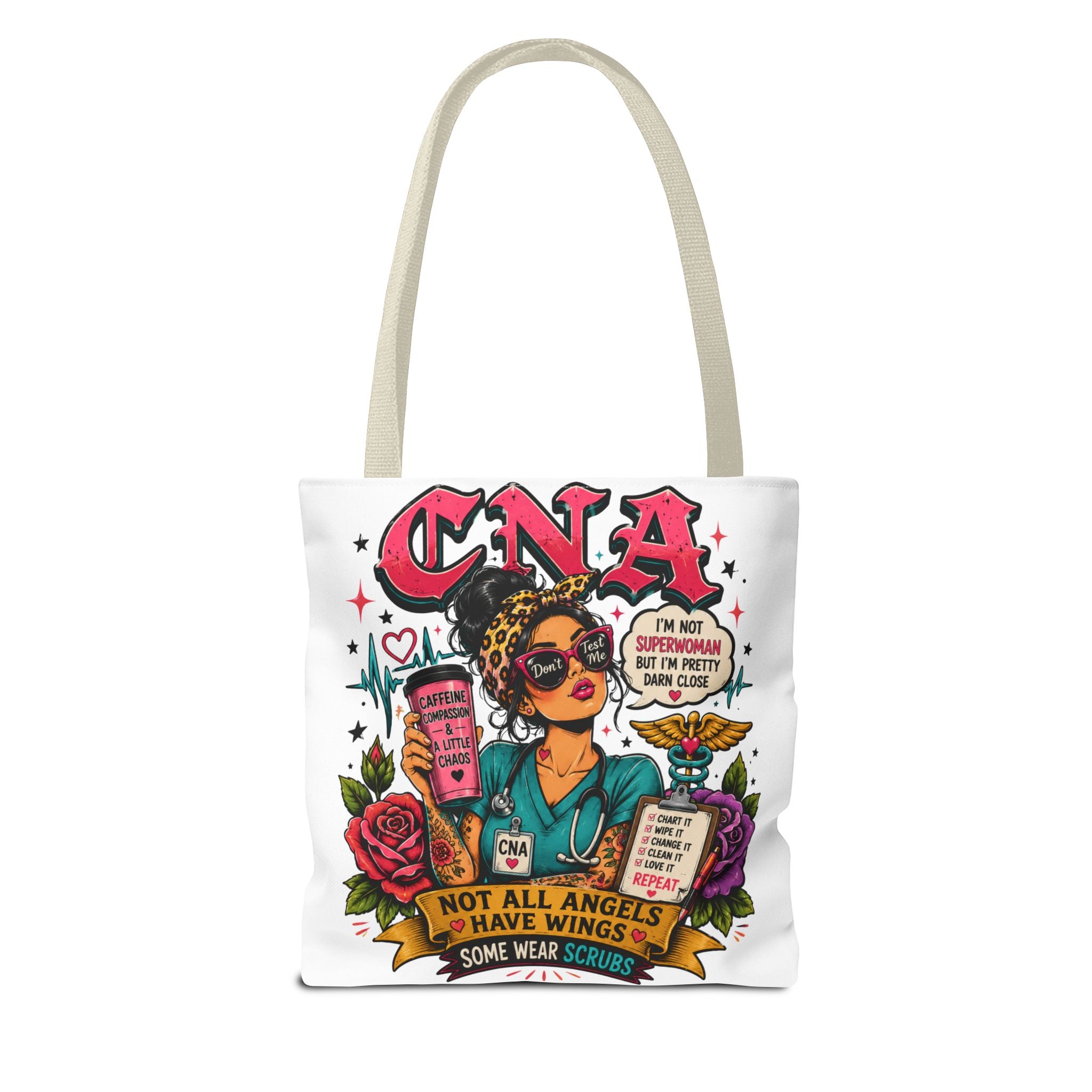 CNA Tote Bag - 'Not All Angels Have Wings, Some Wear Scrubs'