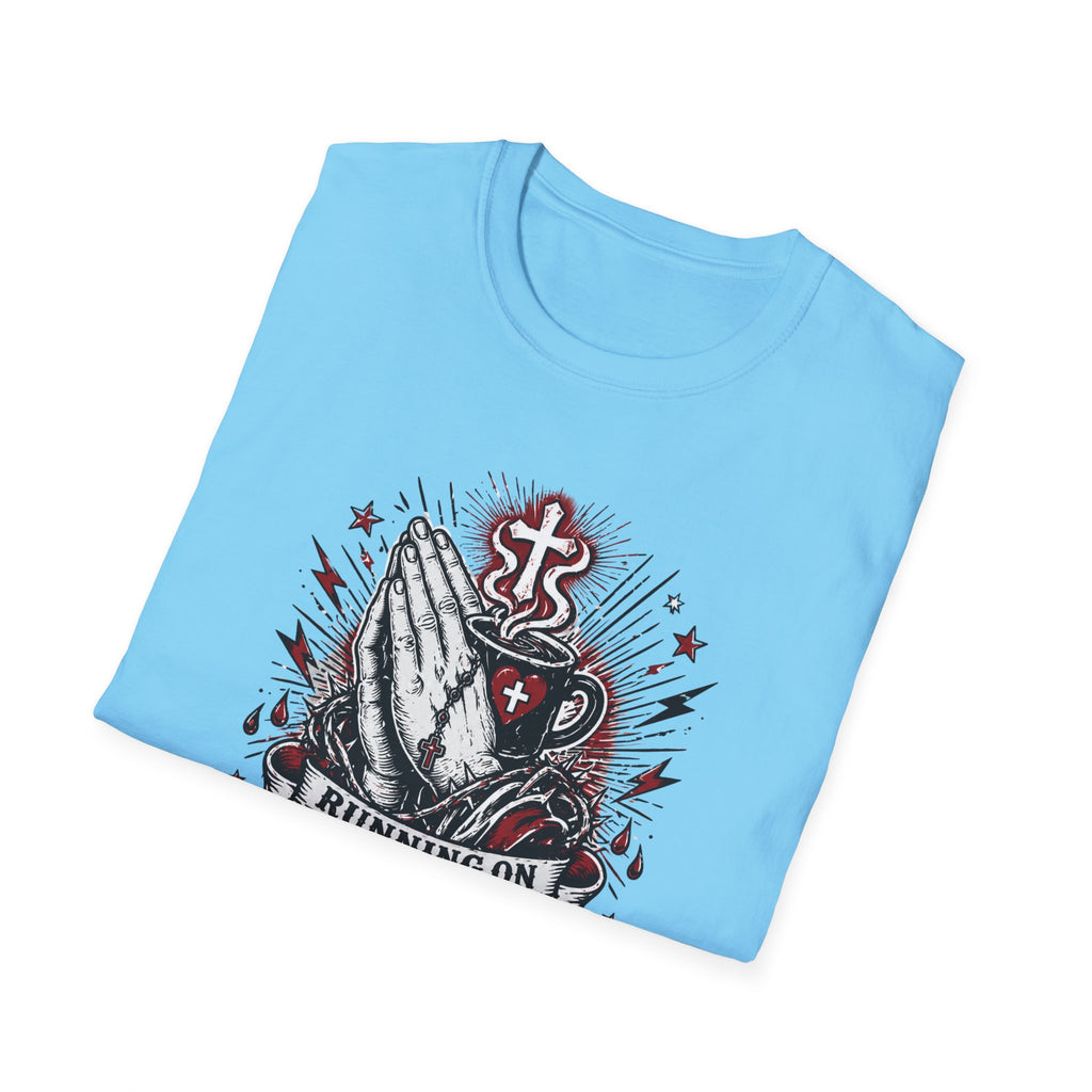 Prayer & Coffee T-Shirt — "Running on Prayer & Coffee" Christian Faith Tee