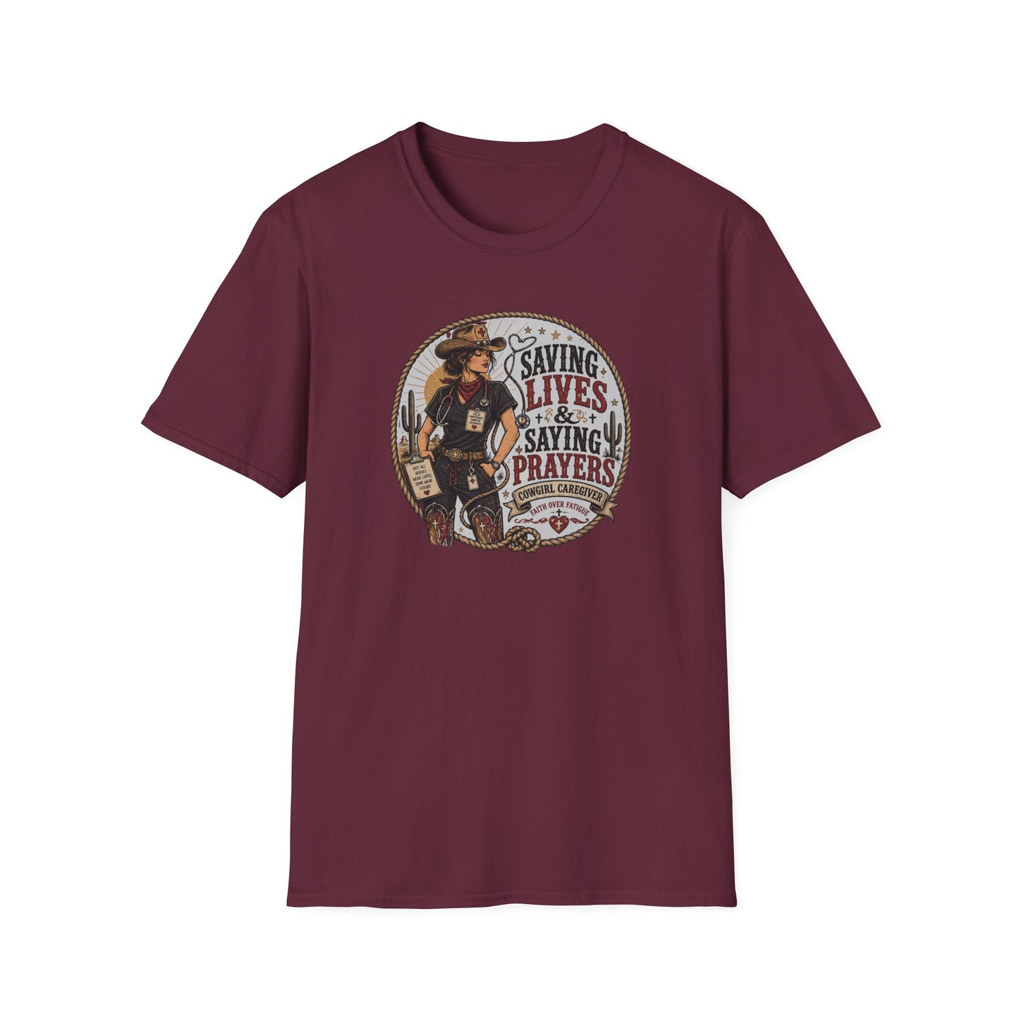 "Saving Lives & Saying Prayers" Vintage Rescue Tee