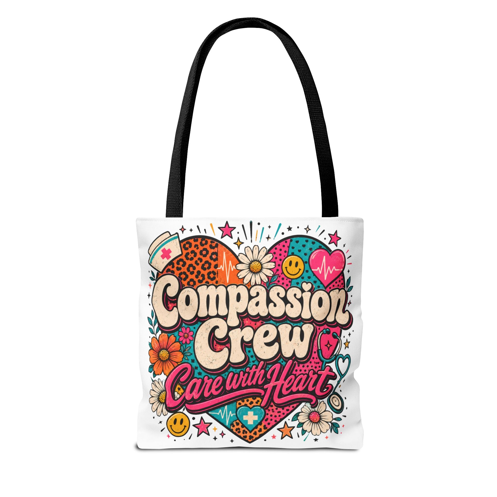 Compassion Crew Tote Bag — "Care with Heart" Colorful Nurse & Caregiver Gift