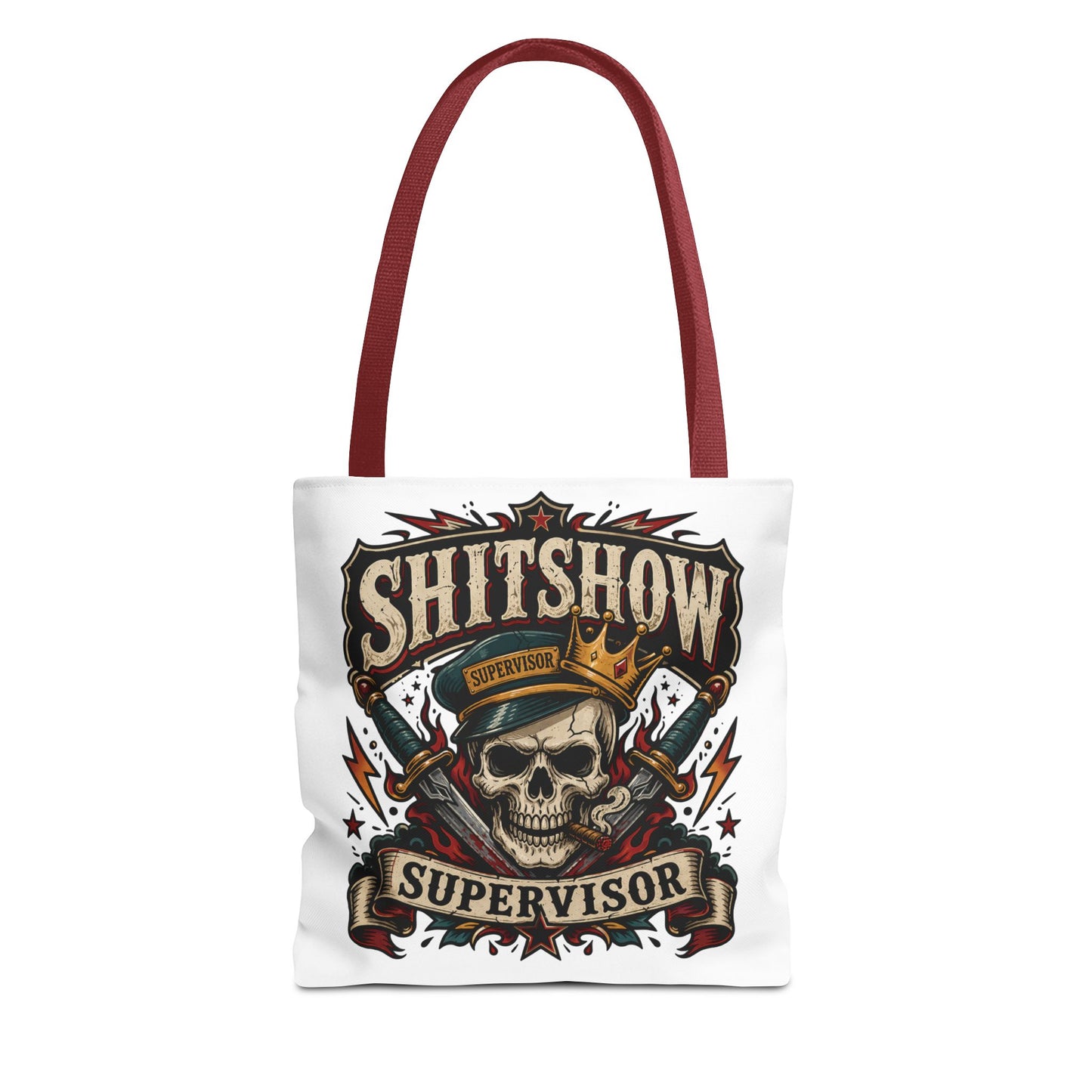 Tote Bag — "Shitshow Supervisor" Skull Graphic Tote