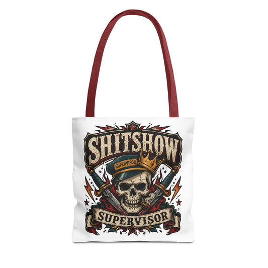 Tote Bag — "Shitshow Supervisor" Skull Graphic Tote