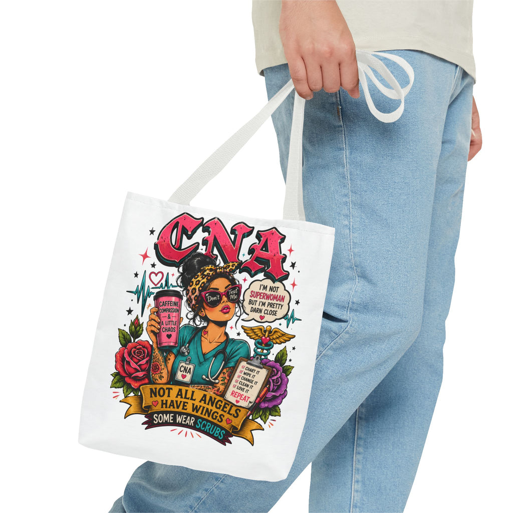 CNA Tote Bag - 'Not All Angels Have Wings, Some Wear Scrubs'