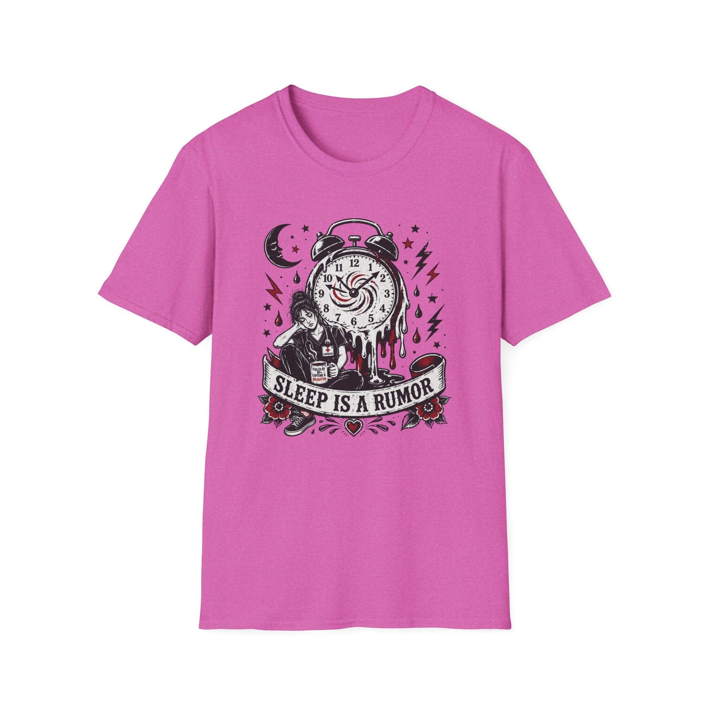 Sleep Is A Rumor T-Shirt – Goth Alarm Clock Graphic Tee