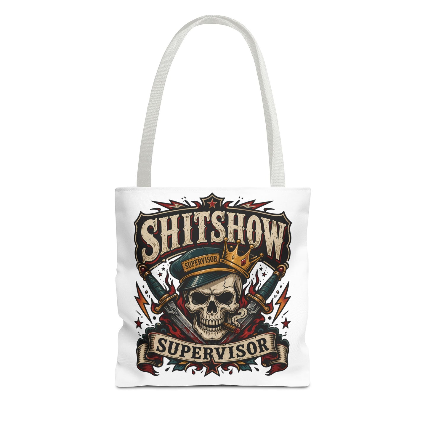 Tote Bag — "Shitshow Supervisor" Skull Graphic Tote