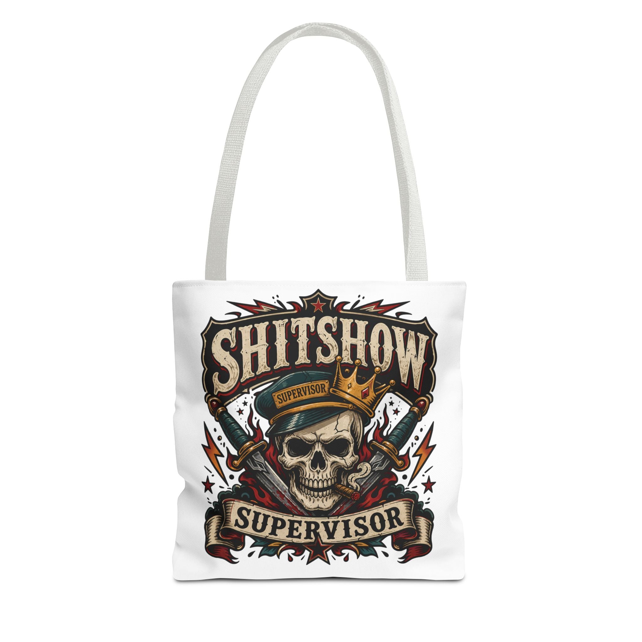 Tote Bag — "Shitshow Supervisor" Skull Graphic Tote