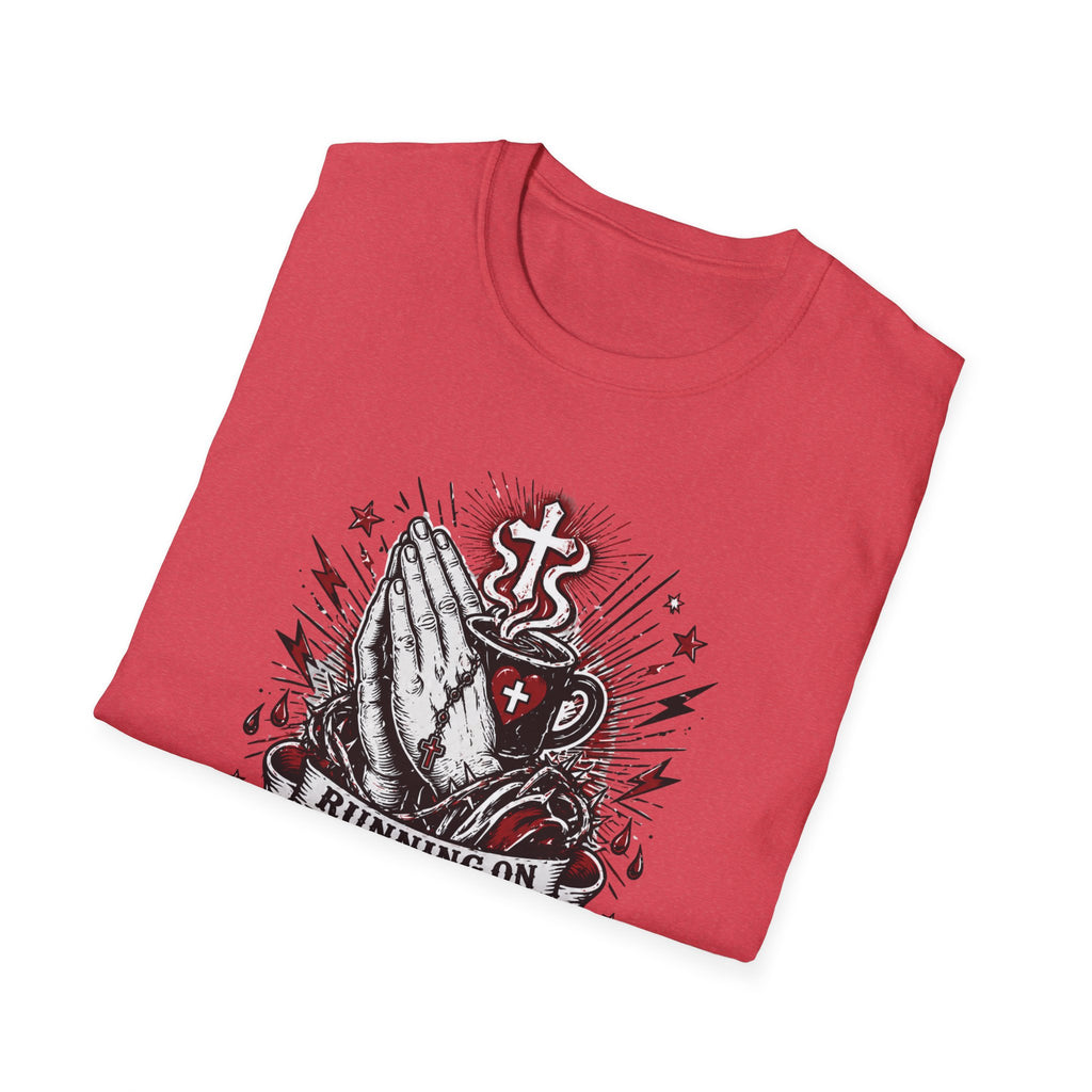 Prayer & Coffee T-Shirt — "Running on Prayer & Coffee" Christian Faith Tee