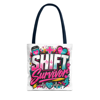 Tote — "Shift Survivor" Nurse Shift Work Graphic Tote Bag
