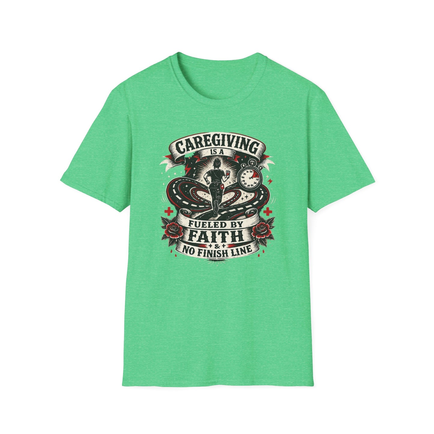 Caregiving T-Shirt — "Caregiving is a Journey Fueled by Faith" Graphic Tee