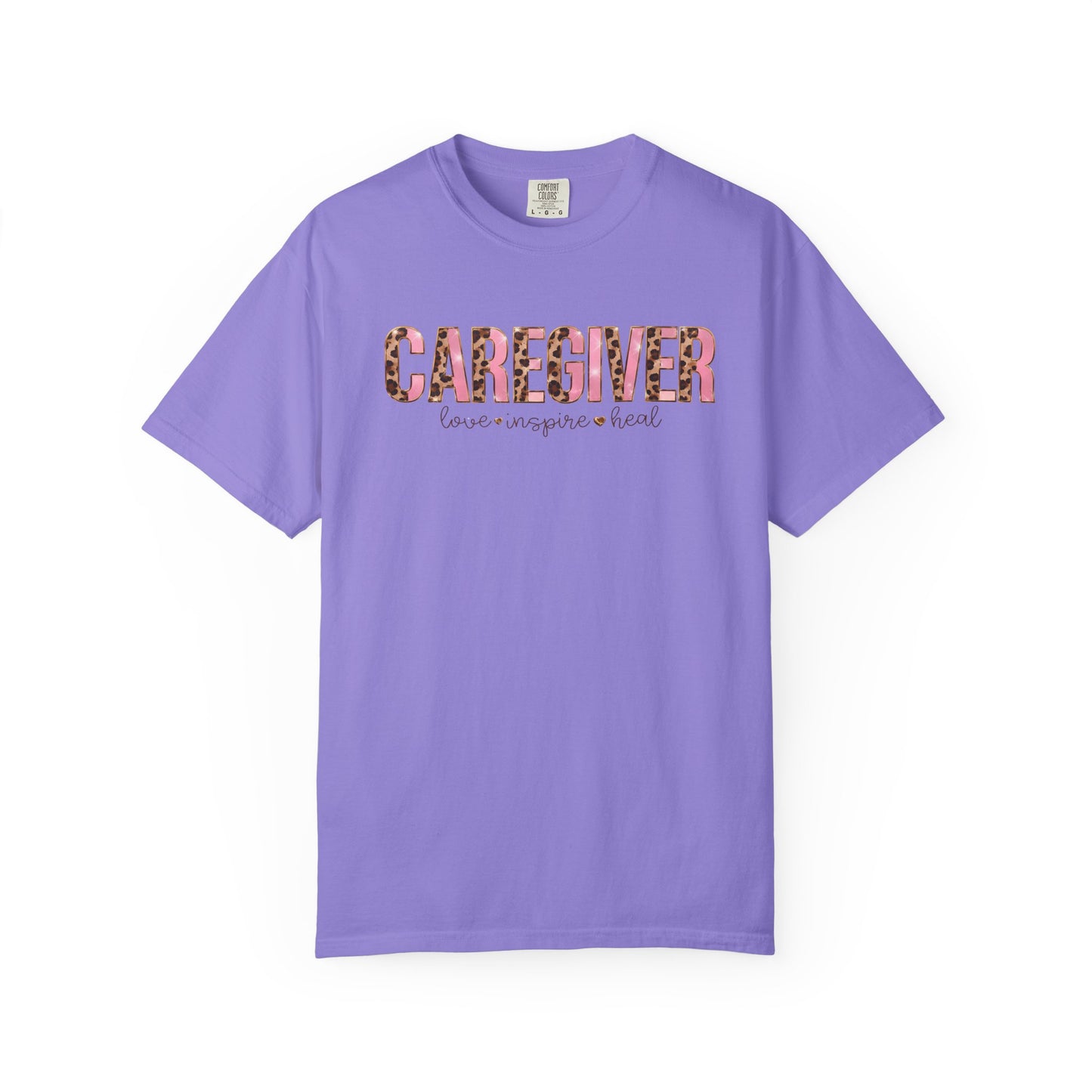 Caregiver Floral T‑Shirt — 'Caregiver' Pink Floral Design for Nurses & Care Workers