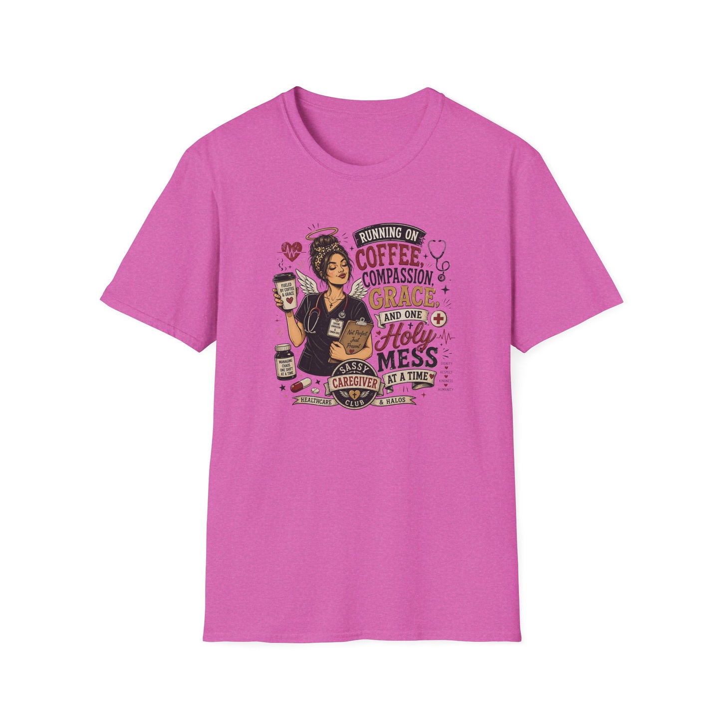 T-Shirt — 'Drink More Coffee, Compassion, Grace' Christian
