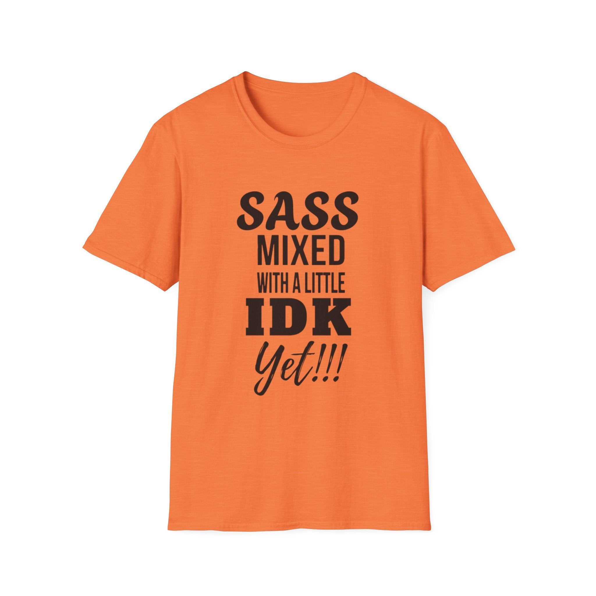 Camiseta con un toque de sarcasmo mezclado con un poco de "aún no sé"