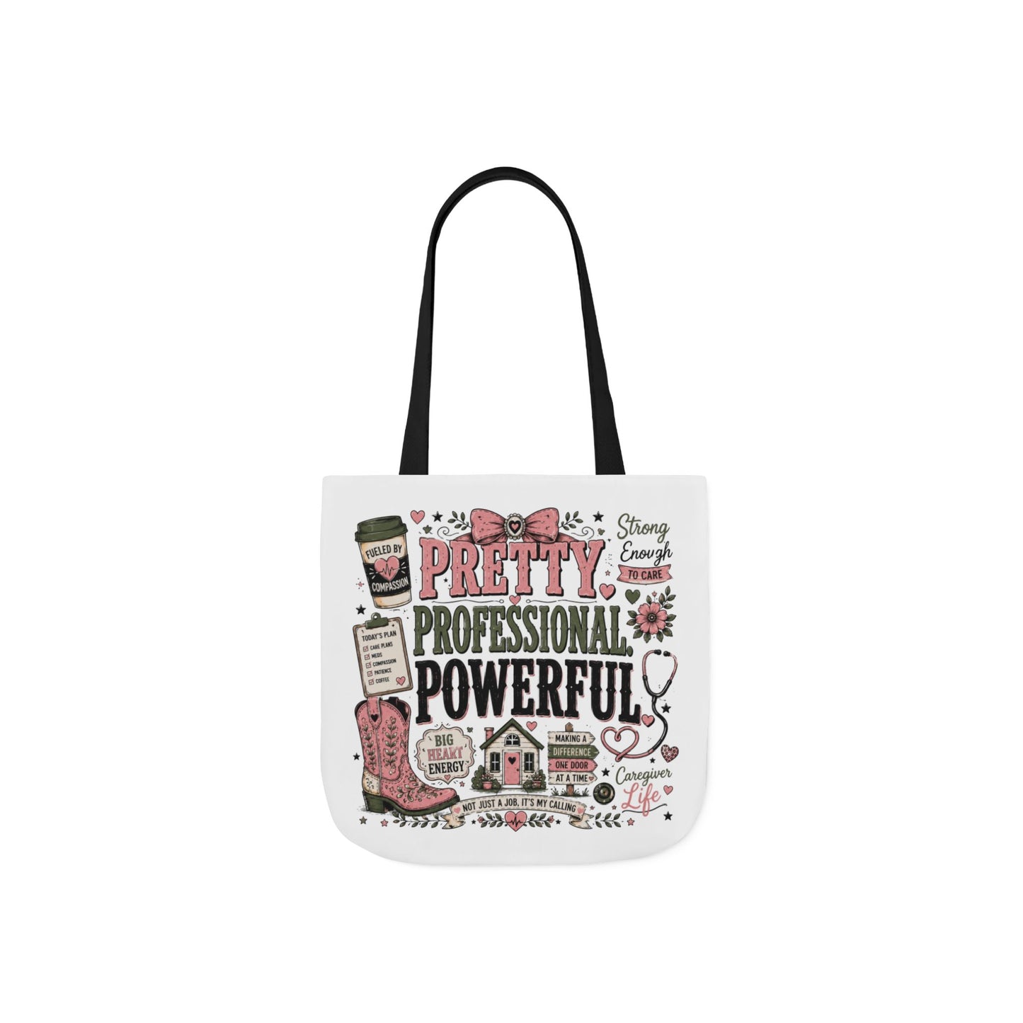 Pretty Professional Powerful Canvas Tote — home  Health Care Feminine Empowerment Work Bag