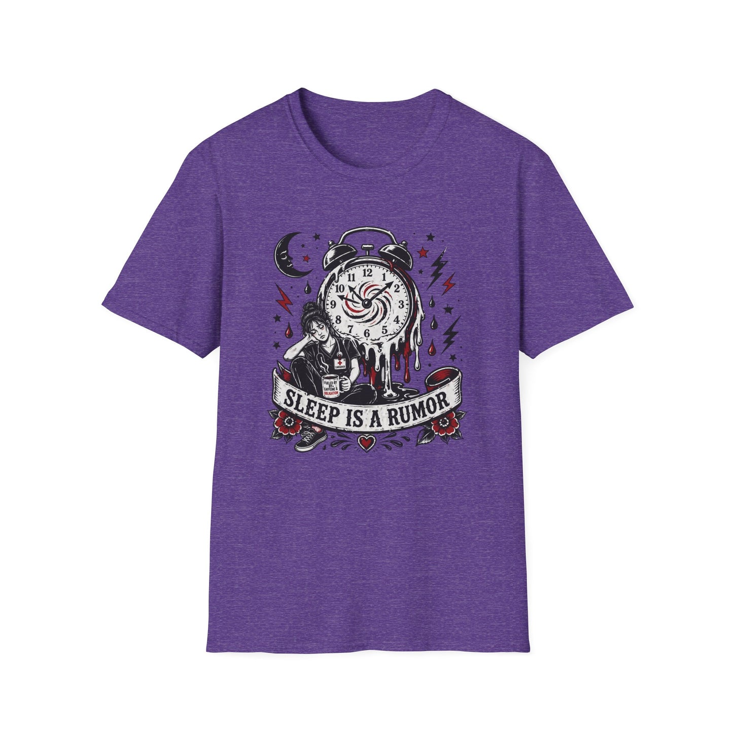Sleep Is A Rumor T-Shirt – Goth Alarm Clock Graphic Tee
