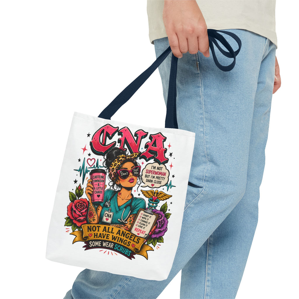 CNA Tote Bag - 'Not All Angels Have Wings, Some Wear Scrubs'