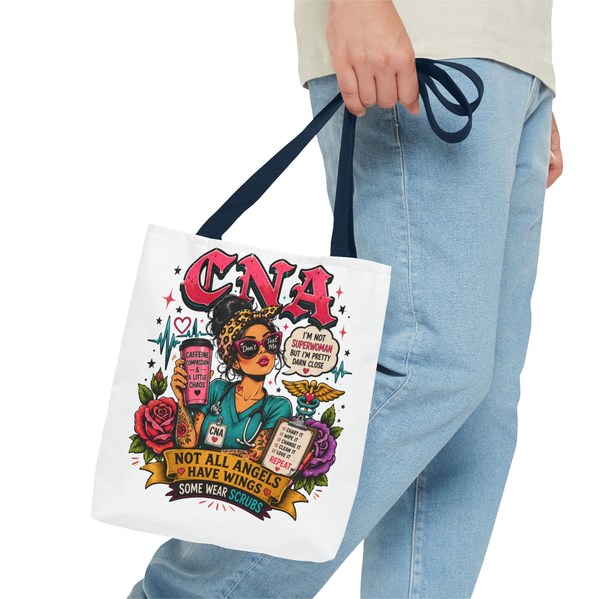 CNA Tote Bag - 'Not All Angels Have Wings, Some Wear Scrubs'