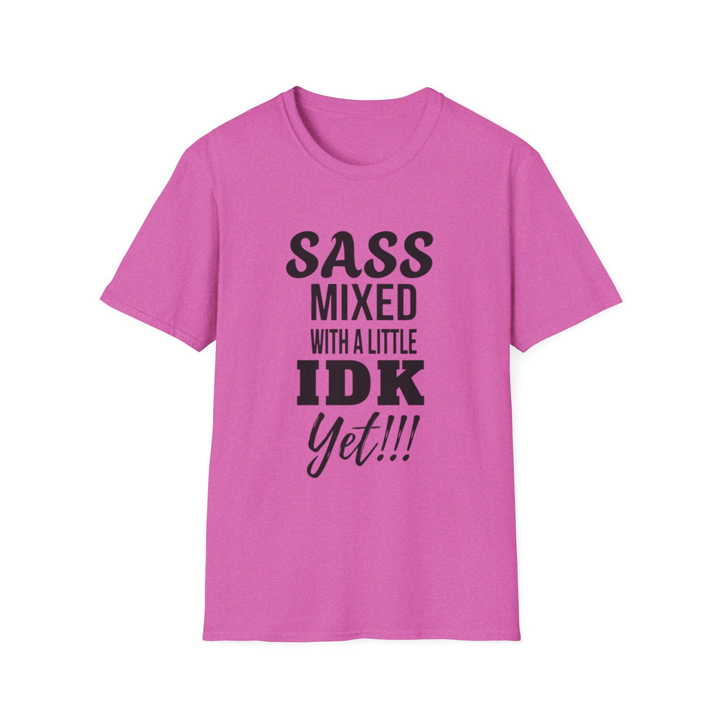 Camiseta con un toque de sarcasmo mezclado con un poco de "aún no sé"