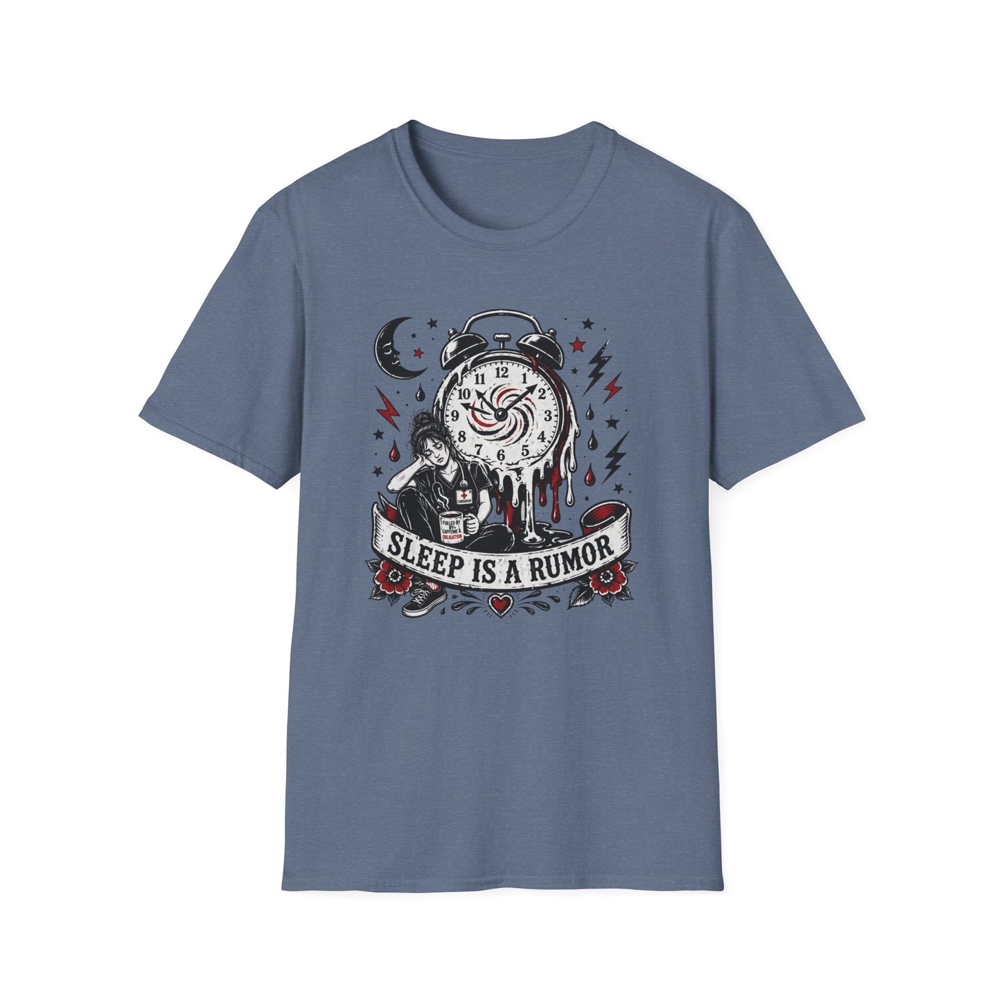 Sleep Is A Rumor T-Shirt – Goth Alarm Clock Graphic Tee