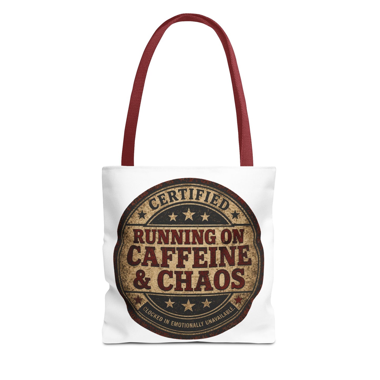 Running on Caffeine & Chaos Tote Bag