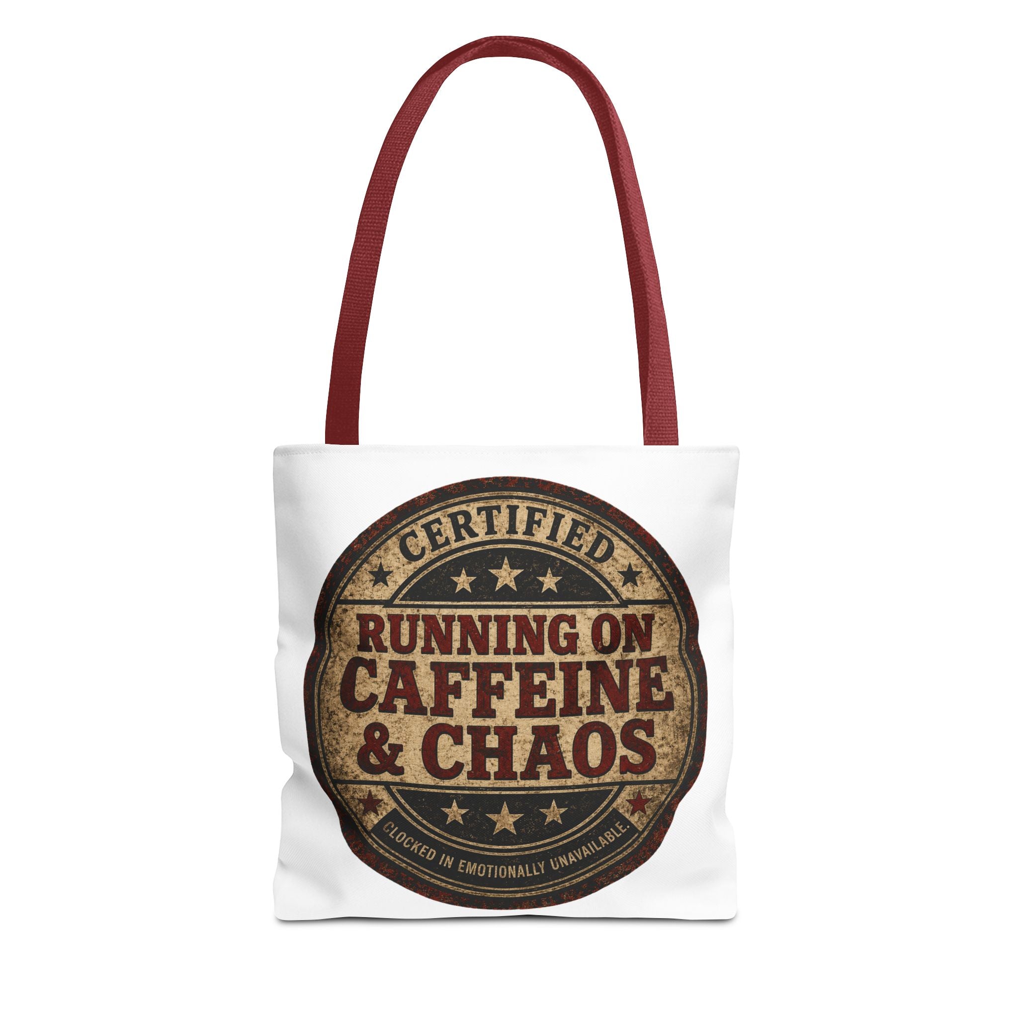 Running on Caffeine & Chaos Tote Bag
