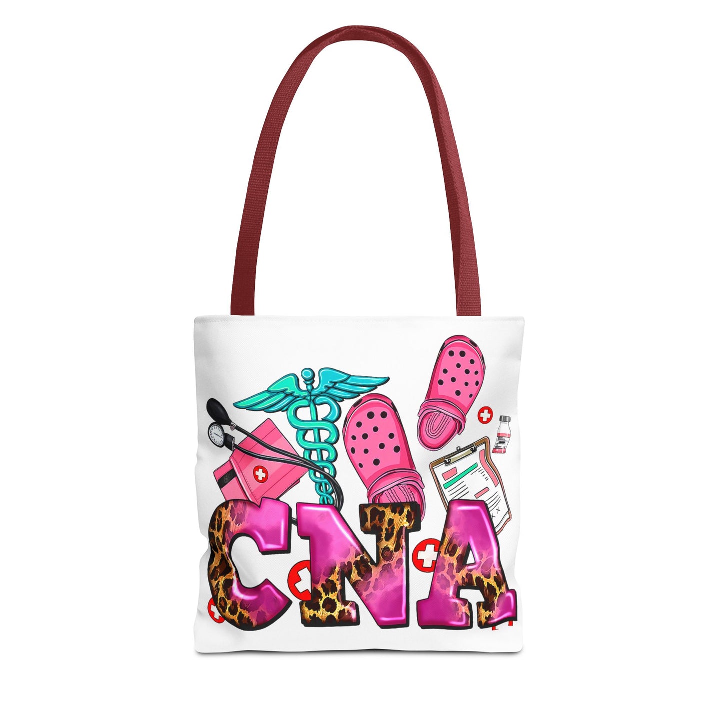 CNA Fun Graphic Tote Bag — Pink Medical Nurse Gift