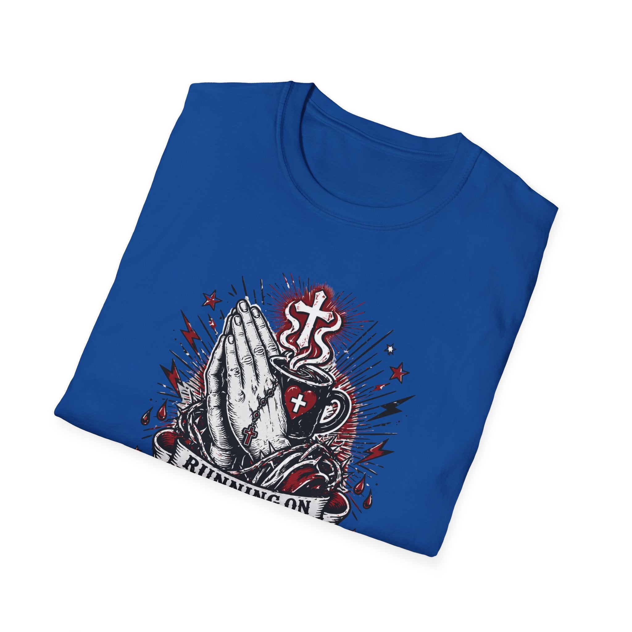 Prayer & Coffee T-Shirt — "Running on Prayer & Coffee" Christian Faith Tee