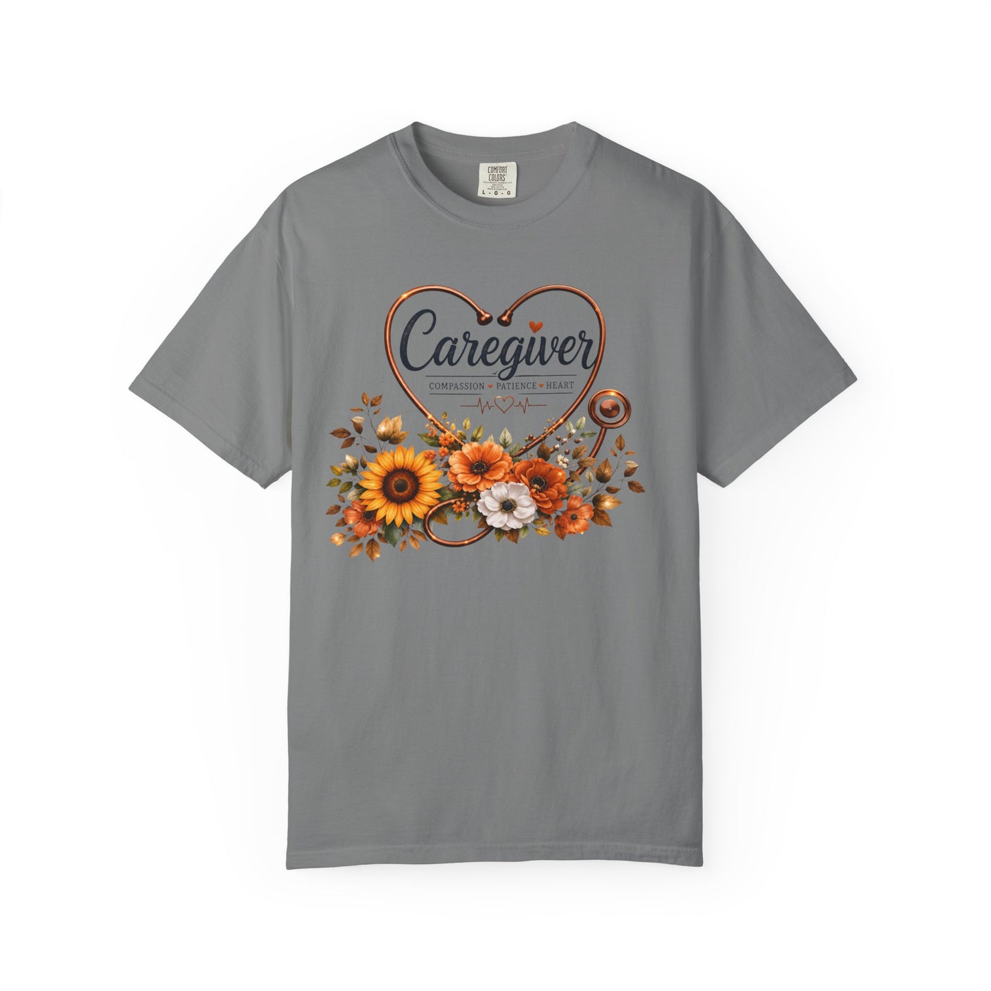 Caregiver Heart Floral T-Shirt