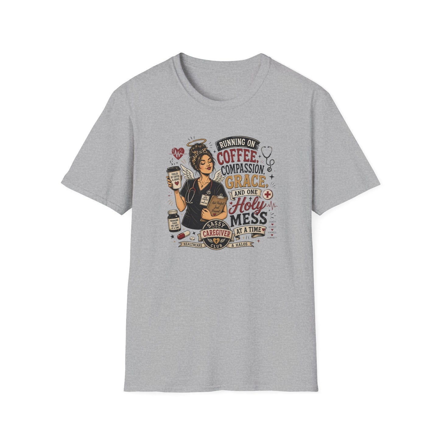 T-Shirt — 'Drink More Coffee, Compassion, Grace' Christian
