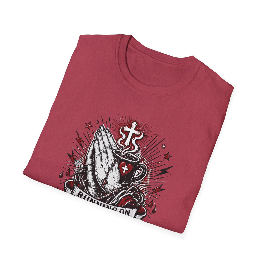 Prayer & Coffee T-Shirt — "Running on Prayer & Coffee" Christian Faith Tee
