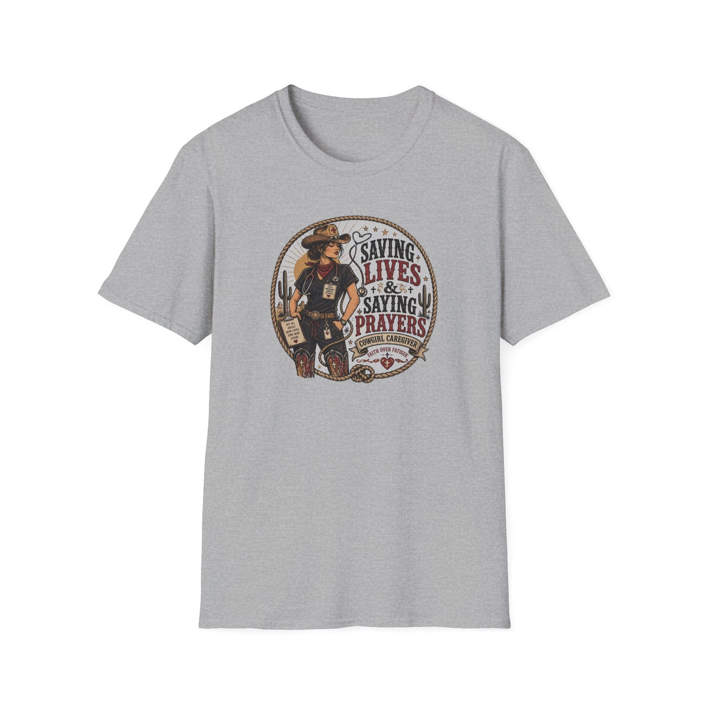 "Saving Lives & Saying Prayers" Vintage Rescue Tee
